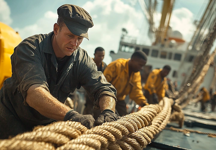 Crossworld Marine crew in safety training session
